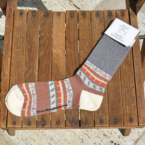 White Mountaineering(zCg}EejAO) Cotton Jacquard Abstract Pattern Middle Socks(4)