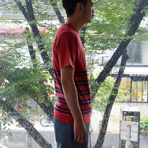 【30% off sale】SATURDAYS SURF NYC(サタデーズサーフ NYC) Randall City Stripe CUT AND SEW -RED- (4)