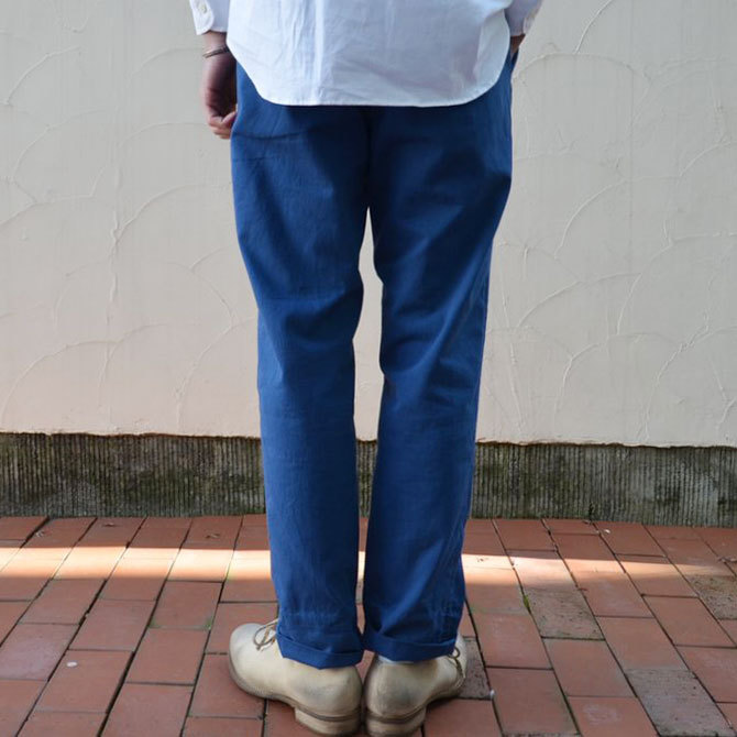 semoh(Z[) cotton chino taipered pants -blue-(4)