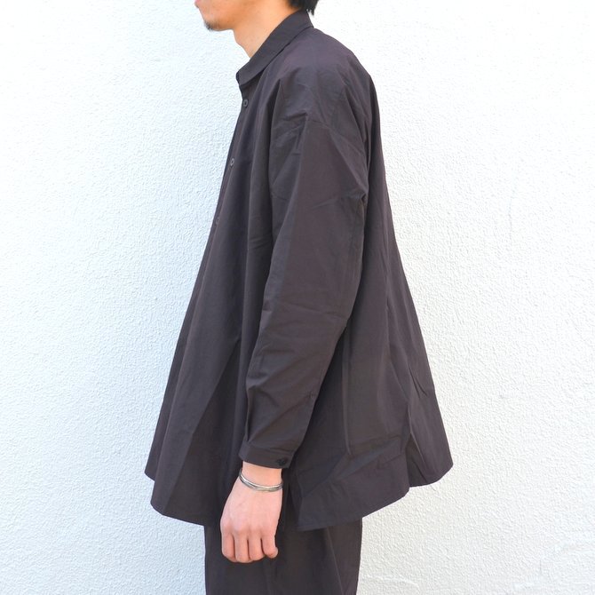 toogood(gD[Obh) / THE DRAUGHTSMAN LONG COTTON PERCALE SHIRT -SOOT-(4)