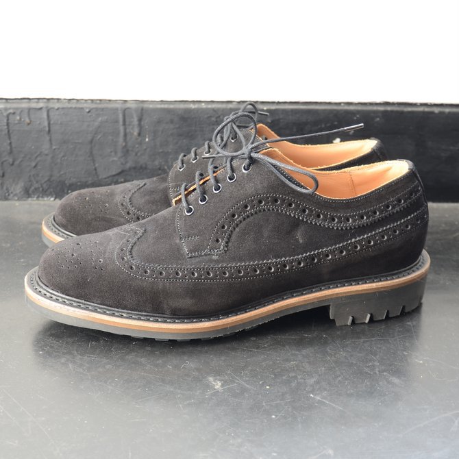 Arrow Footwear(A[tbgEFA)/ BLACK SUEDE 5 EYE BROGUE SHOE -BLACK SUEDE-(4)