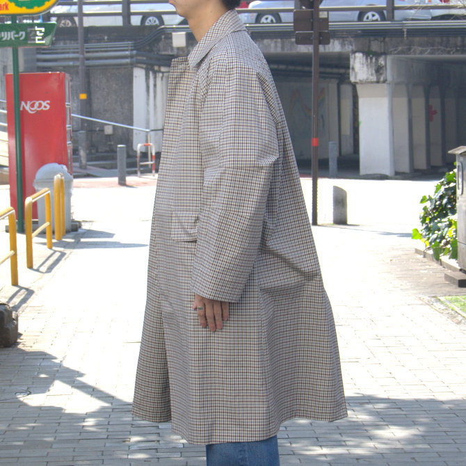 y19 SSz AURALEE(I[[)/ FINX WEATHER CLOTH CHECK COAT-IVORY CHECK #A9SC01WC(4)