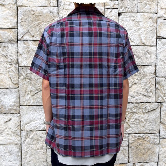 INDIVIDUALIZED SHIRTS(CfBrWACYhVc)/ Linen Camp Collar Shirt S/S (AthleticFit) -GRAY CHECK-#IS1911200(4)