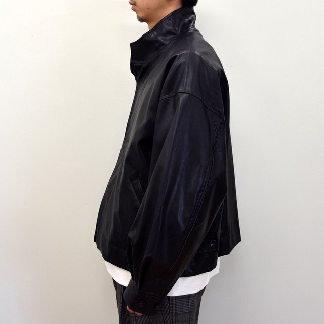 stein(シュタイン)/ OVER SLEEVE FAKE LEATHER JACKET -BLACK- #ST-180