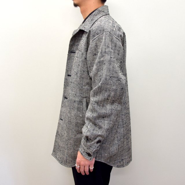 R (܂)/ Dead Stock Silk Wool Shirt Jacket -HERRINBONE- #20a32-B(4)