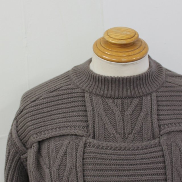 YOKE([N)/CROSSING CABLE CREW NECK KNIT  #YK21AW0288S(4)