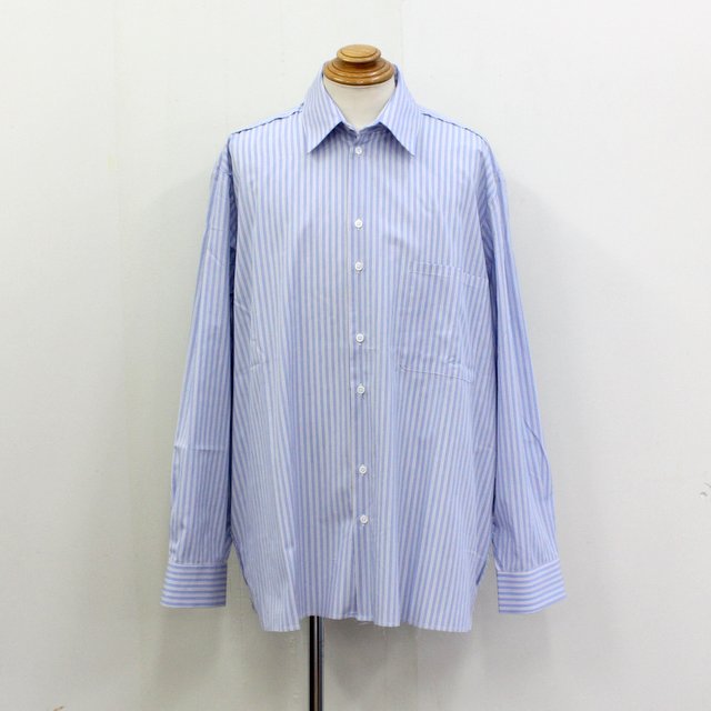 CAMIEL FORTGENS(J~G tH[gQX)/ big shirt raw, cotton, stripe. -blue stripe- #CF.12.04.03(4)