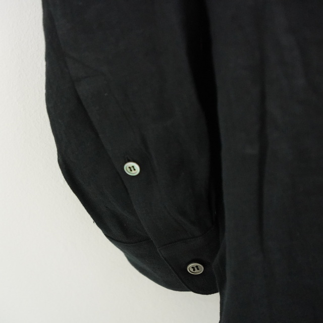 山内 (やまうち)/ションヘルリネンツイル・テーラードカラーシャツ -WHITE,BLACK- #23142(4)