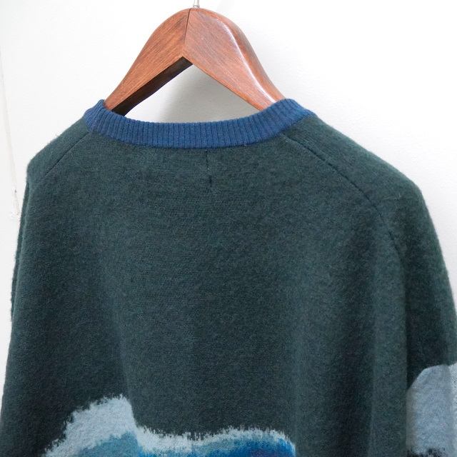 Graphpaper (グラフペーパー)/ Jacquard Crew Neck Knit -DEEP FOREST- #GU233-80281(4)