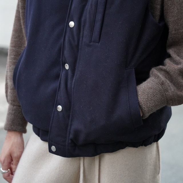 (24aw) A.PRESSE(A vbZ)/ Suede Down Vest -NAVY- #24AAP-01-07H(4)