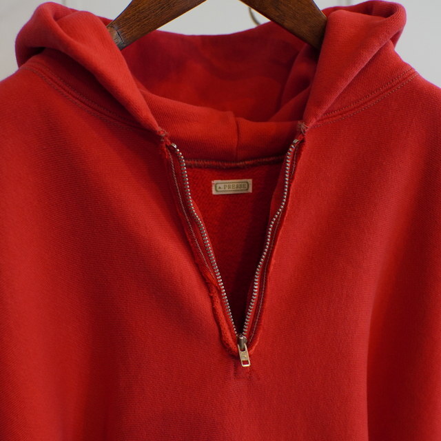 (24aw) A.PRESSE(A vbZ)/ Vintage Half Zip Sweat Hoodie -BLACK,RED- #24AAP-05-07K(4)