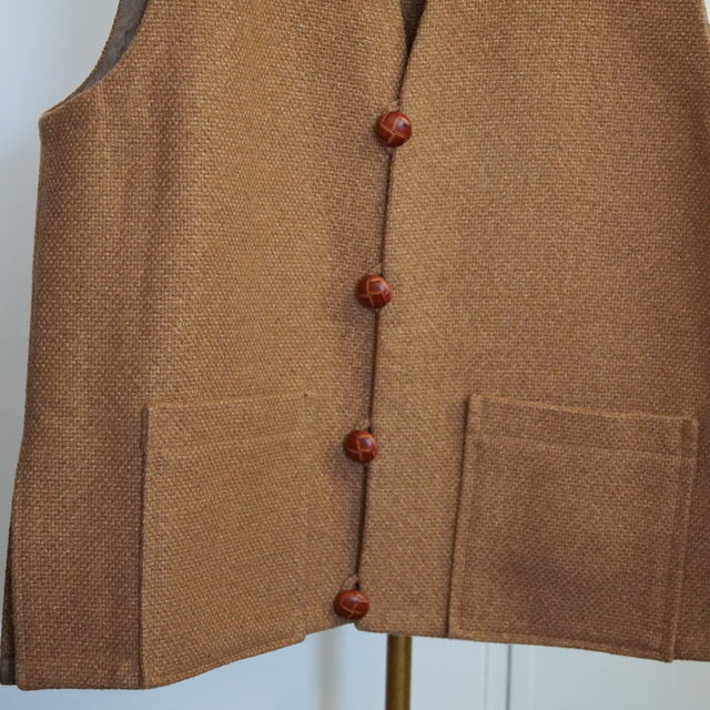 y24AWzHERILL(w)/ Cashmere linenmat Chimayo vest -Brown- #24-011-HL-8090-30(4)