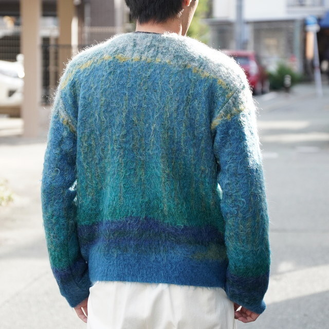  [25SS] YOKE([N)/ TREE JACQUARD MOHAIR BUTTONED CARDIGAN -GREEN- #YK25SS0958S(4)