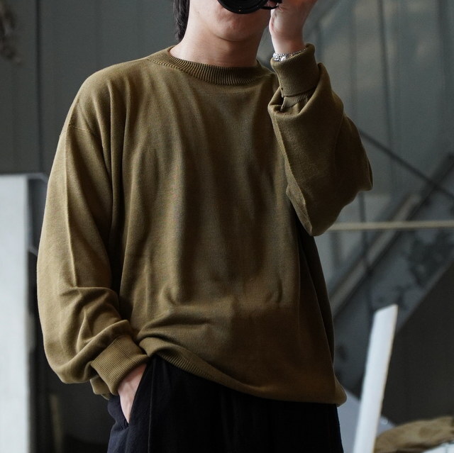  Olde H&Daughter(I[hGC`Ahh[^[)/ SILK PLAIN STICH CREW L/S -3color- #BK004(4)