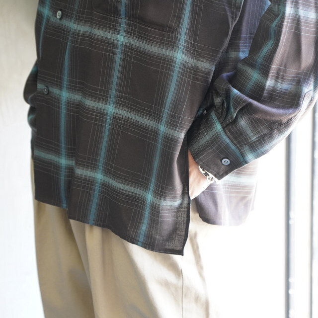 y25AWz YOKE([N)/ OMBRE PLAID WPOCKET SHIRT -BROWN- #YK25FW01077SH(4)