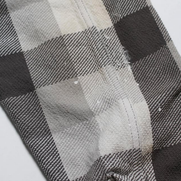BOWWOW(oEE) / DAMAGED AND STAINED FLANNEL SHIRT -AGED GRAY~WHITE- #BW252-DSFS(4)
