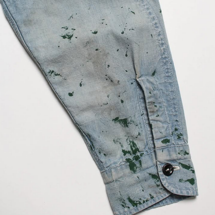 BOWWOW(oEE) / PAINT STAINED CHAMBRAY SHIRT, VENT HOLES -AGED INDIGO- #BW252-PSCSV(4)