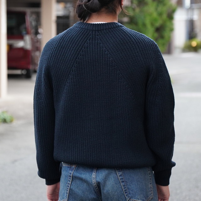 y25AWzBATONER(ogi\) / SIGNATURE CREWNECK KNIT - DARK GREEN~NAVY, CHARCOAL BLUE, BLACK- #BN-25FM-038(4)