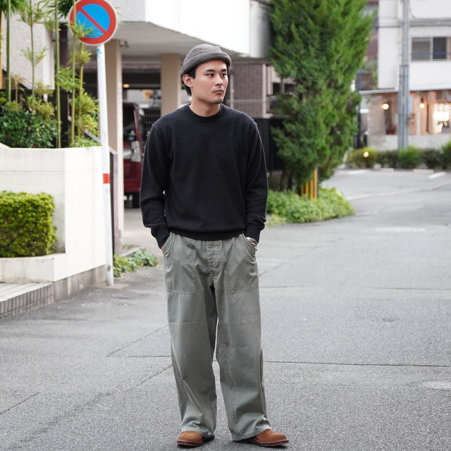 y25AWzBATONER(ogi\) / INNOCENT CASHMERE CREW NECK - MELANGE BLACK- #BN-FE-004(4)
