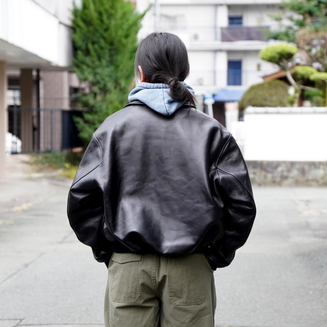 �y26SS�z A.PRESSE(�A �v���b�Z) / Leather CWU-45 Flight Jacket -BLACK- #26SAP-01-03(4)