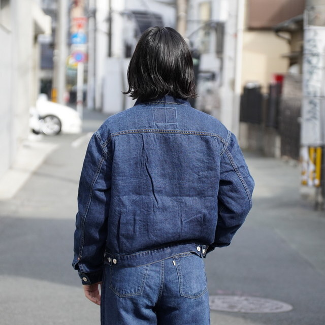 �y26SS�zHERILL(�w����)/ LINEN DENIM XXJACKET -VINTAGEWORN- #26-011-HL-814010(4)