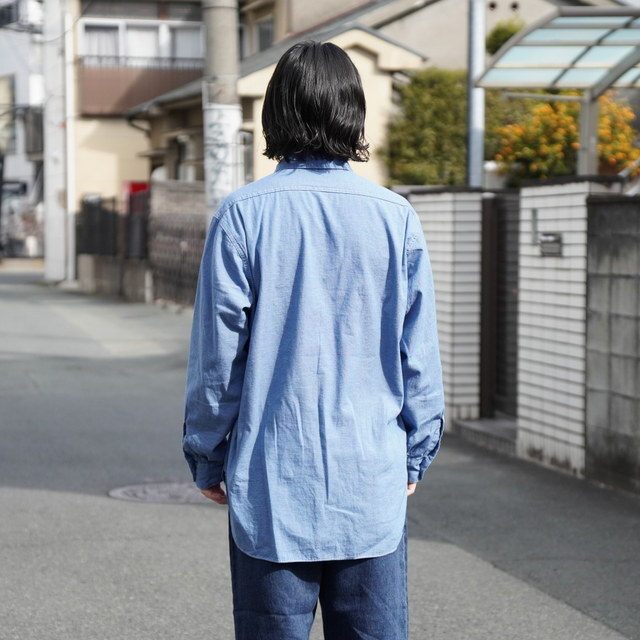 �y26SS�zHERILL(�w����)/ CHAMBRAY WORKSHIRT -INDIGO- #26-030-HL-801010(4)