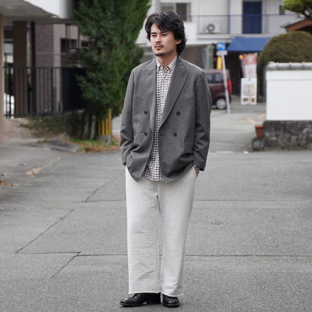 ULTERIOR(�A���e���A) / WOOL WASHI HERRINGBONE DB JKT  -DEEP NAVY- #UJK26-LA227-A(4)