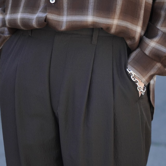 �y26SS�zssstein(�V���^�C��)/ WOOL SILK WIDE EASY TROUSERS -DARK CHARCOAL- #ST1450(4)