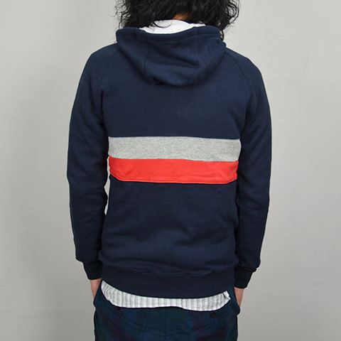 THIS IS NOT A POLO SHIRT.(fBXCYmbgA|Vc) PANEL STRIPE ZIP HOODIE -(77)navy-(5)