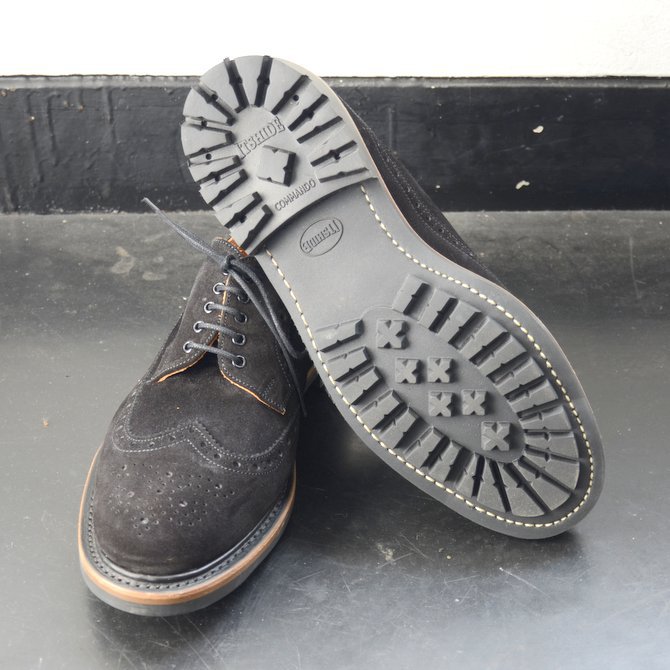 Arrow Footwear(A[tbgEFA)/ BLACK SUEDE 5 EYE BROGUE SHOE -BLACK SUEDE-(5)