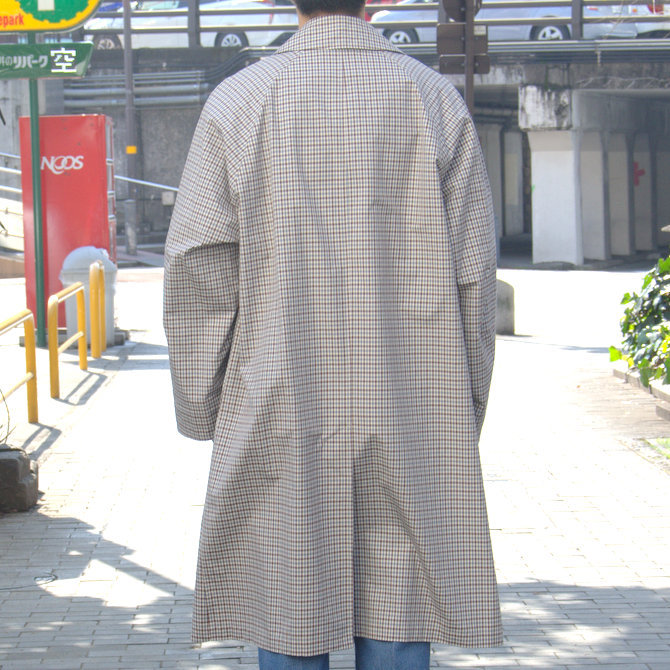 19 SS】 AURALEE(オーラリー)/ FINX WEATHER CLOTH CHECK COAT-IVORY