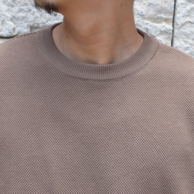 2019 SS】crepuscule(クレプスキュール) Round Knit 7分袖 -BROWN 
