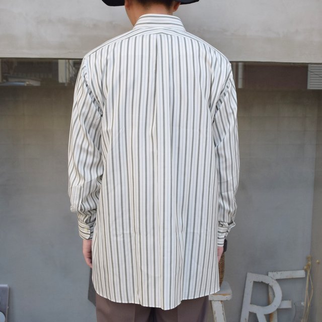 MAATEE&SONS(}[eB[AhTY)/ SILK PULLOVER SHIRTS -OLIVE STRIPE- #MT1103-0605(5)