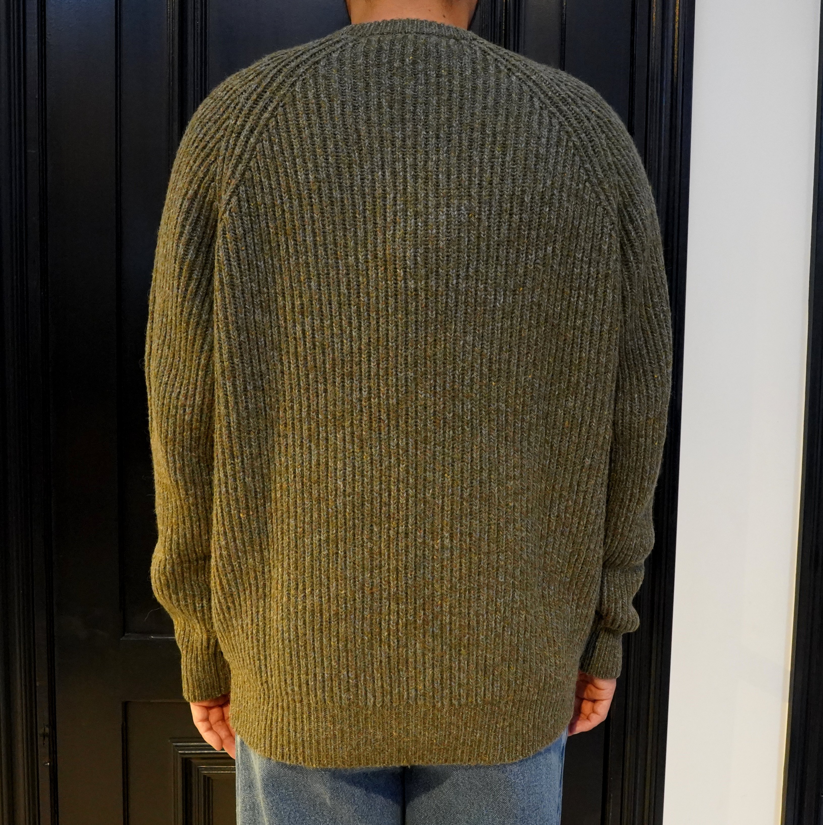 【40% off sale】 Cristaseya(クリスタセヤ)/Ribbed raglan sweater -Blue/Green- #18KA-CA-BGR(5)
