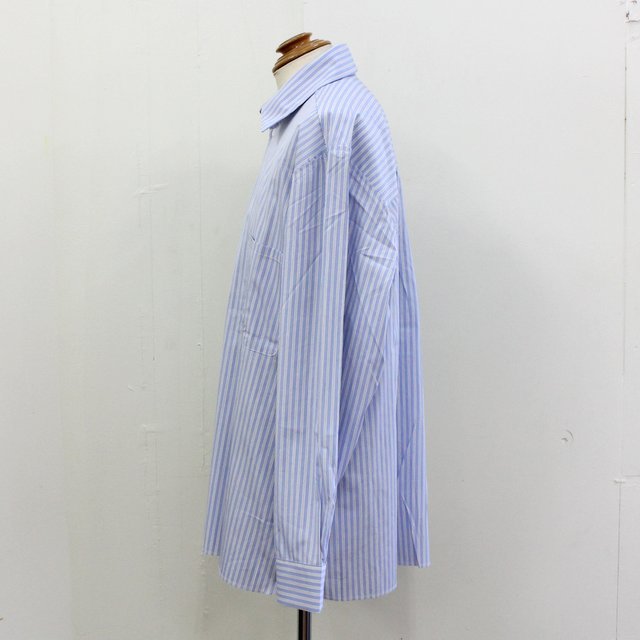 CAMIEL FORTGENS(J~G tH[gQX)/ big shirt raw, cotton, stripe. -blue stripe- #CF.12.04.03(5)