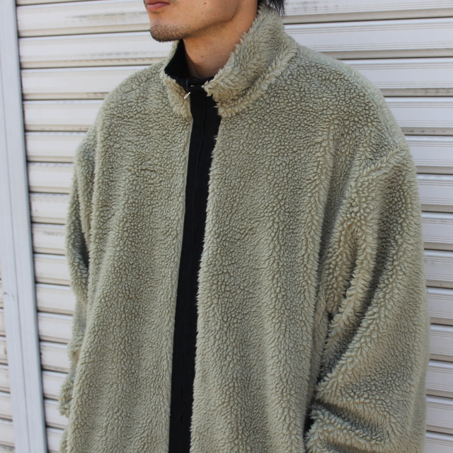 stein wool boa zip long jacket | linnke.com.br