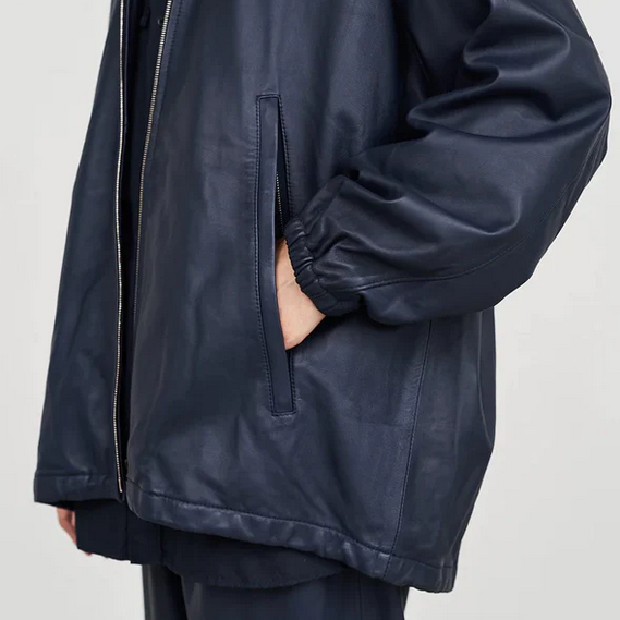 Graphpaper (グラフペーパー)/ Sheep Leather Track Blouson -BLACK- #GM233-30049(5)