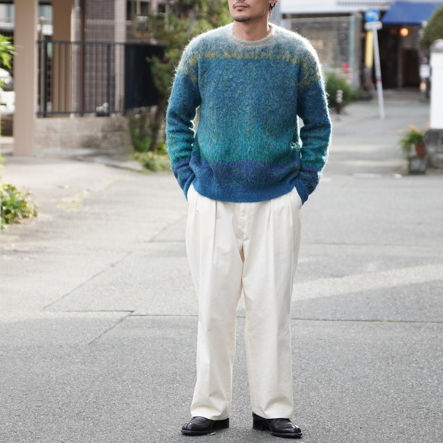  [25SS] YOKE([N)/ TREE JACQUARD MOHAIR SWEATER -GREEN- #YK25SS0959S(5)