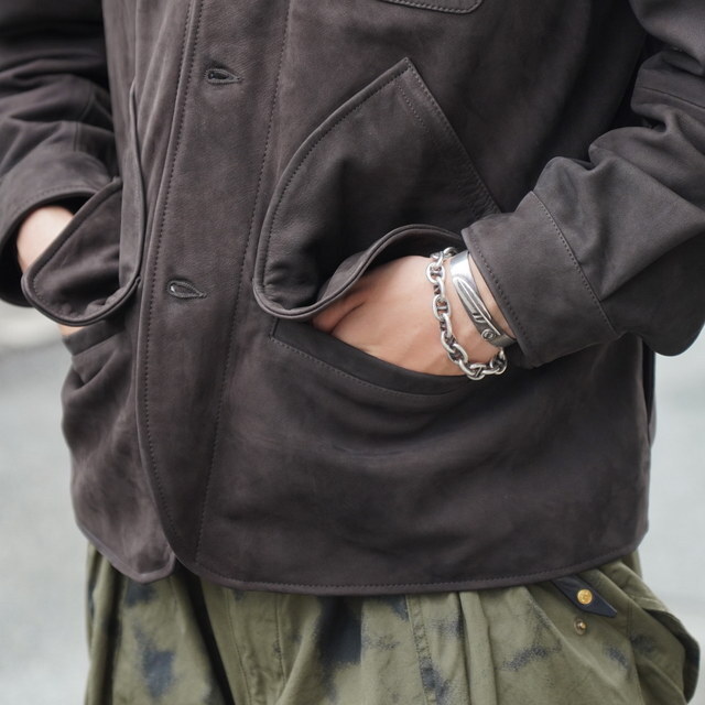 y25AWzCCU(V[V[[)/ HUNTING JACKET -BLACK,BROWN- #SH-63-C-NUBCK-4(5)