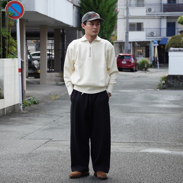  Olde H&Daughter(I[hGC`Ahh[^[)/ WOOL KNIT TRACK HALF ZIP -2color- #BK085(5)