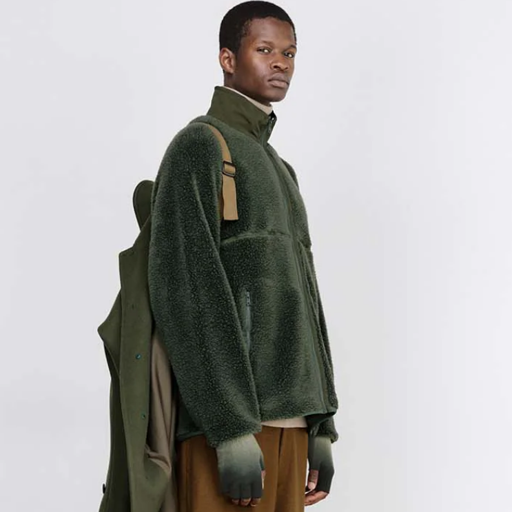 y25AWzGraphpaper (Oty[p[)/WOOL BOA ZIP-UP BLOUSON  -BLACK,GREEN- #GM253-30474(5)