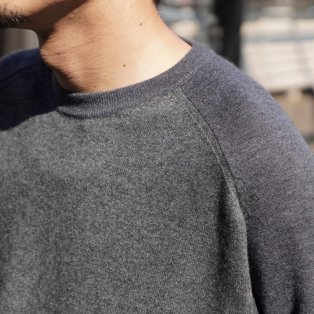 y25AWzMAATEE&SONS(}[eB[AhTY)/ COMBI P/O CREW NECK SWEATER -NAVY,CGRY- #MT5303-0121(5)