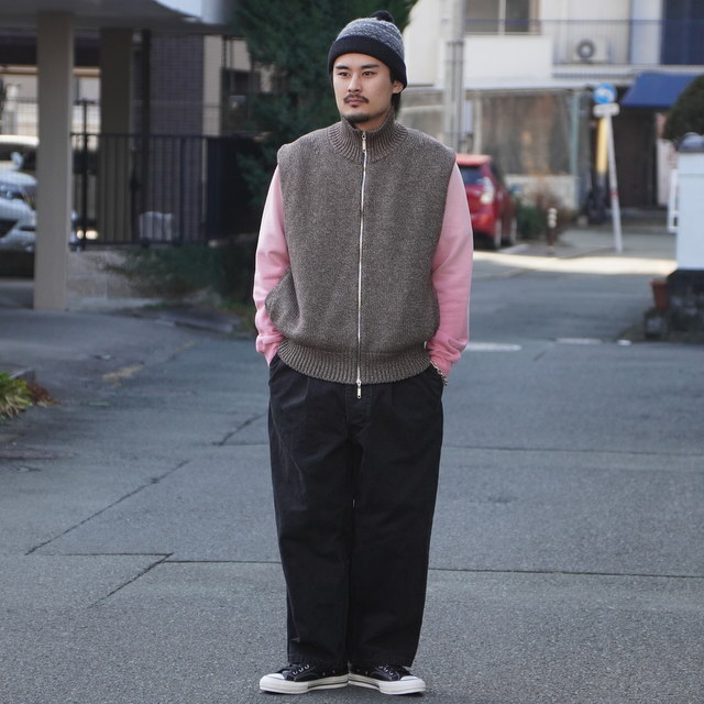 �y26SS�zOlde H&Daughter(�I�[���h�G�C�`�A���h�h�[�^�[)/ SILK LINEN VEST -3color- #BK063(5)