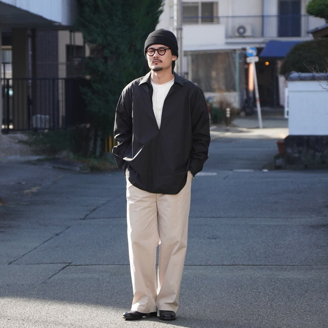 [26SS] ssstein(�V���^�C��) / SUVIN COTTON OVERSIZED SKIPPER SHIRT -BLACK- #ST1496(5)