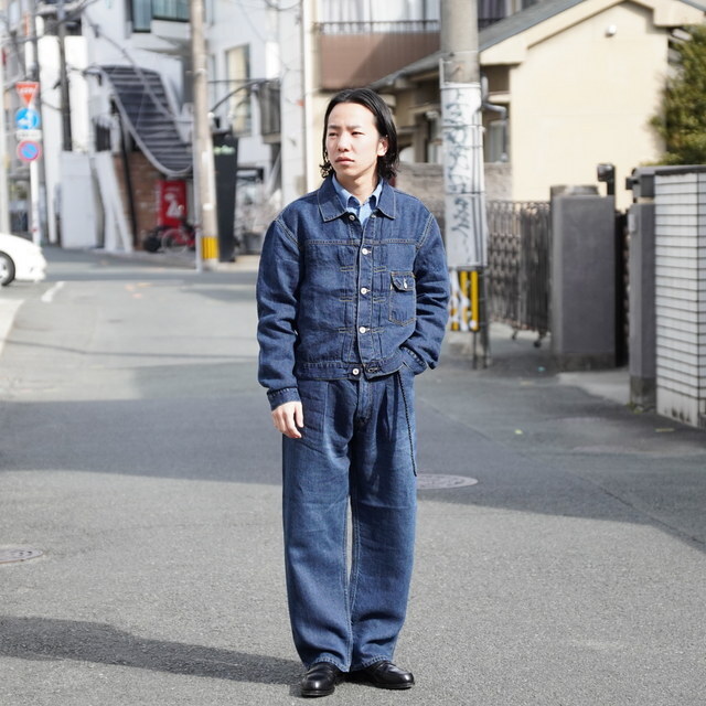 �y26SS�zHERILL(�w����)/ LINEN DENIM XXJACKET -VINTAGEWORN- #26-011-HL-814010(5)