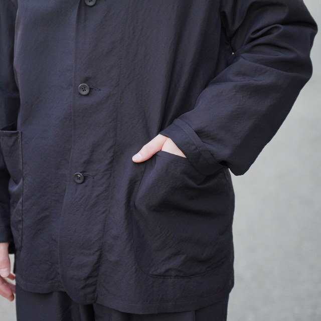 ULTERIOR(�A���e���A) / WASHED WOOL SILK TWILL JKT,WASHED WOOL SILK TWILL DRAWSTRING PANTS�ySET UP�z-BLACK- #UJK29-LA231-A(5)