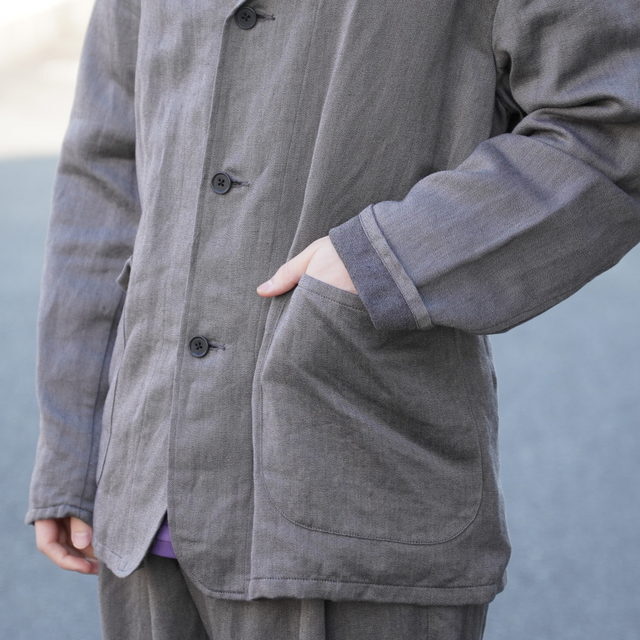 ULTERIOR(�A���e���A) / WASHED C/L CORKSCREW JKT , WASHED C/L CORKSCREW DRAWSTRING PANTS�ySET UP�z-KHAKI GREY- #UJK29-LA235-B(5)