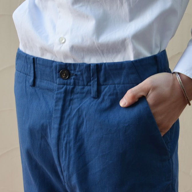 semoh(Z[) cotton chino taipered pants -blue-(6)