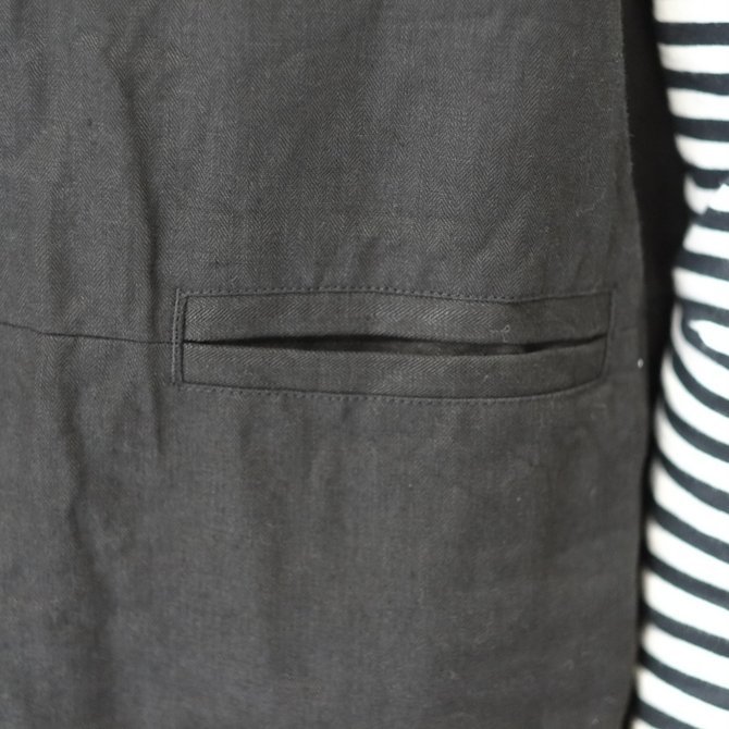 SUBTLE(T[g) Crew Neck Zip Up Vest Linen - Black #CRZIPVEST-LI-BK(6)