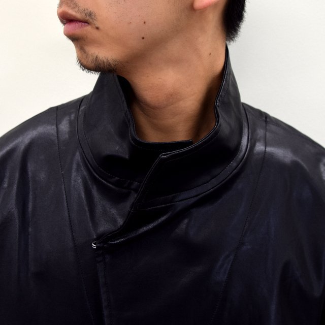 stein(シュタイン)/ OVER SLEEVE FAKE LEATHER JACKET -BLACK- #ST-180 